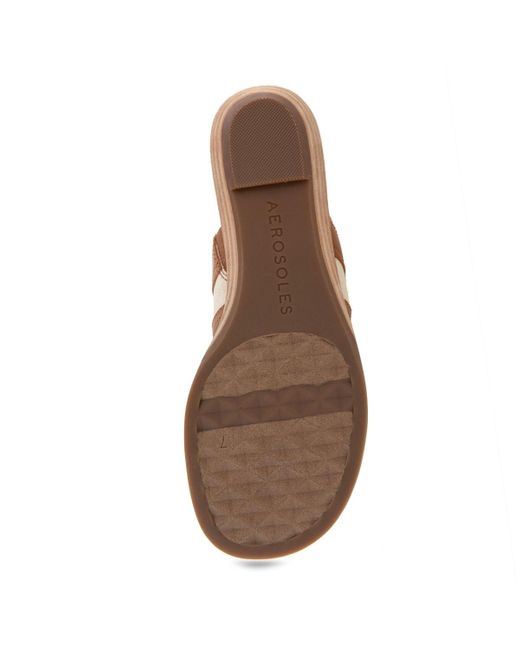 Aerosoles Brown Gesa Round Toe Thong Sandals