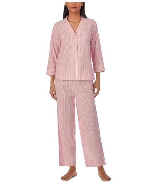 Lauren by Ralph Lauren Pink Petite 2-pc. 3/4-sleeve Printed Pajamas Set