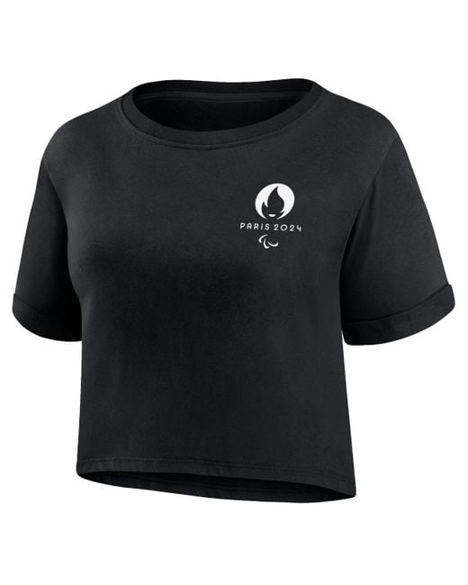 Fanatics Black Branded Paris 2024 Summer Static Fashion Cropped T-shirt