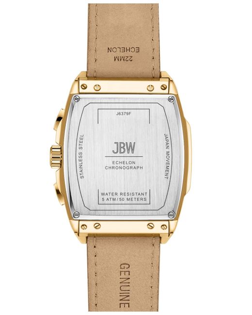 JBW Metallic Echelon Chronograph Brown Genuine Calf Leather Watch for men