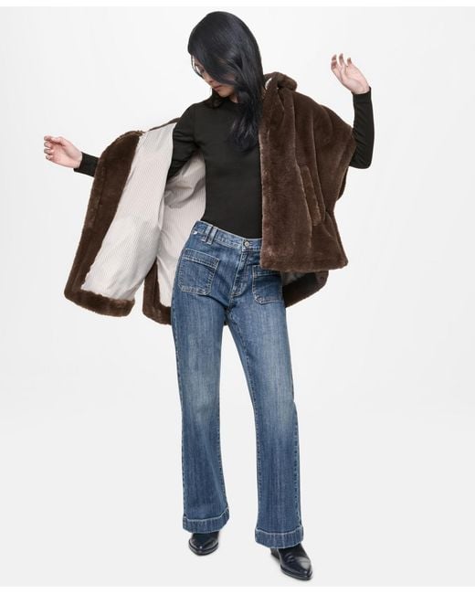 DKNY Brown Asymmetrical Two-button Front Jacket