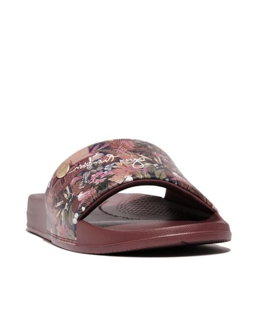 Fitflop Brown Iqushion X Jim Thompson Limited-edition Slides