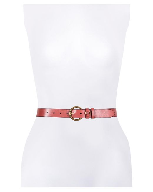 Frye Pink Ring Keeper Belt