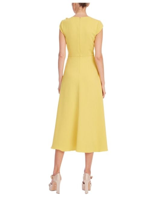 badgley mischka pleated a-line midi dress Badgley Mischka Women's Off-the-Shoulder Cocktail Dress - Red