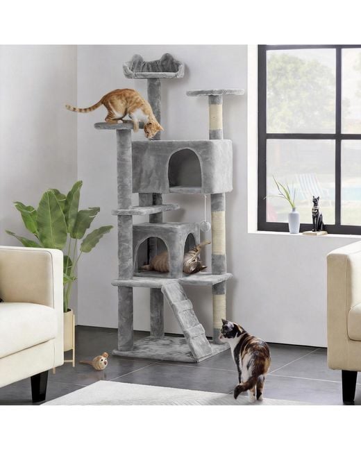 Aronkl White Multi-level Cat Tree Tower