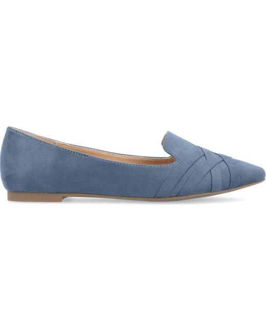 Journee Collection Blue Mindee Pointed Toe Flats