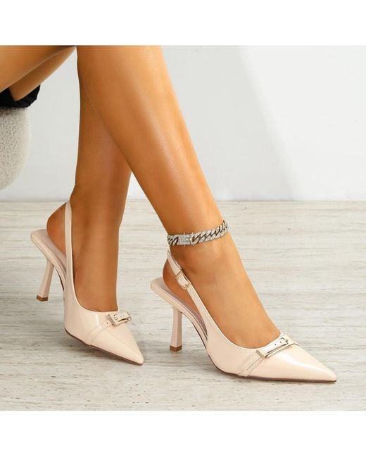 BERNESS Natural Coraline Slingback Pump
