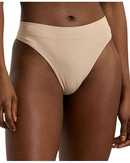 Lauren by Ralph Lauren Brown Seamless Stretch Jersey Thong Underwear 4l0010