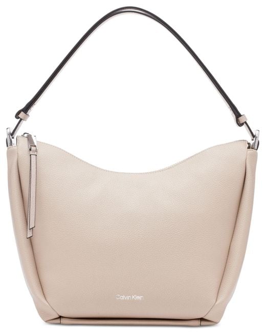 Calvin Klein Gray Prism Top Zipper Convertible Hobo Bag
