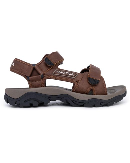 Nautica Brown Bulty Round Toe Strappy Sandals for men