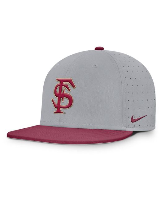 Nike Gray Florida State Seminoles On-field Dugout True Performance Fitted Hat for men