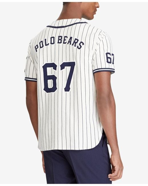 Polo Ralph Lauren Cotton Polo Bear Baseball Jersey in White for Men | Lyst