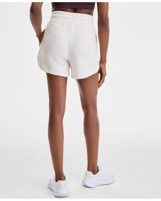 ID Ideology White Drawstring-waist Dolphin-hem Shorts