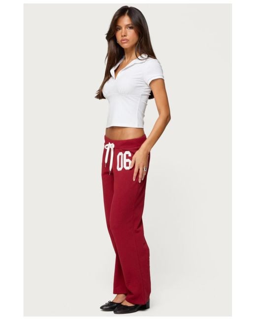 Edikted Red Petite 06 Sweatpants