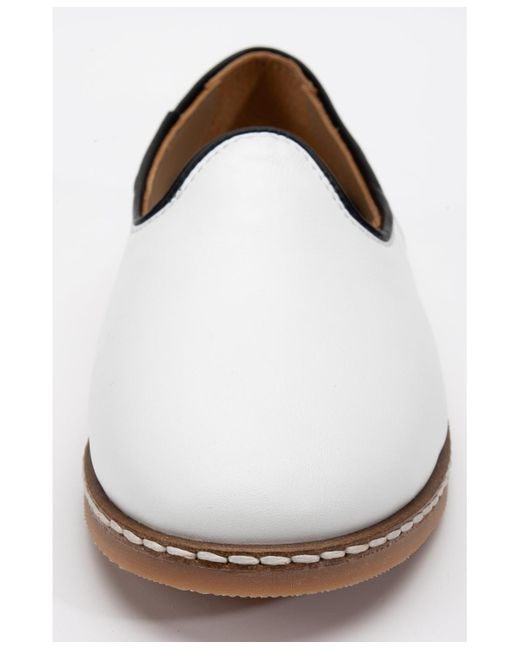 Epilogue Shoes White Dalya Leather Slip On Flats ()