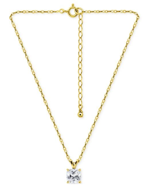 Giani Bernini Metallic Cubic Zirconia Cushion Solitaire Pendant Necklace