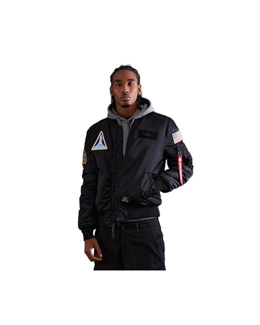 Alpha Industries Men's Black Nasa Ma-1 Flight Jacket Gen Ii