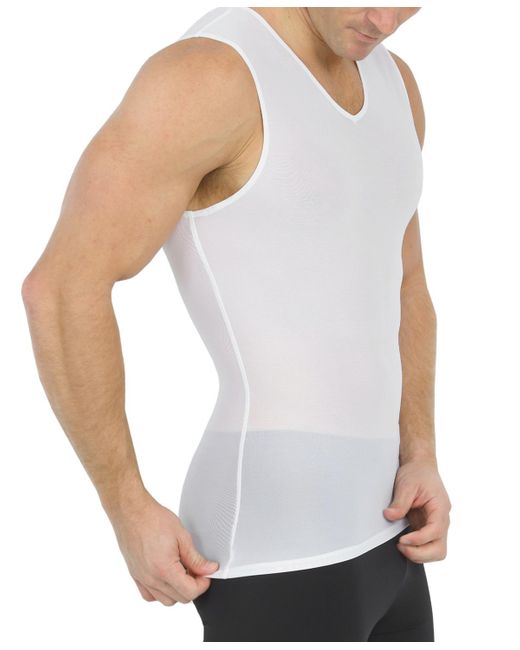 Instaslim White Big & Tall Power Mesh Compression Sleeveless V-neck Shirt for men