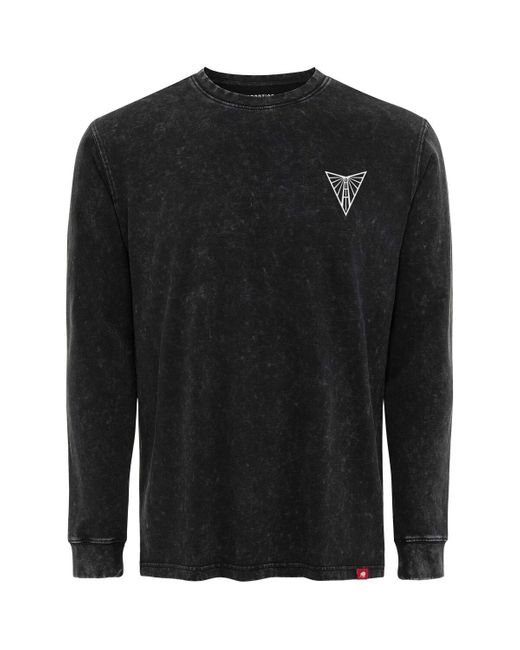 Sportiqe Black And Golden State Valkyries Rock Roll Collection Bono Mineral Wash Premium Long Sleeve T-shirt