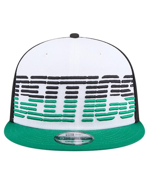 KTZ White/kelly Green Boston Celtics Throwback Gradient Tech Font 9fifty Snapback Hat for men