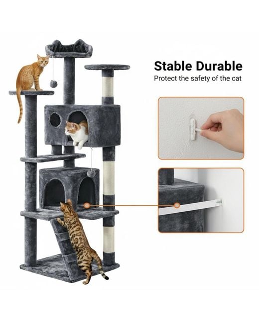Aronkl White Multi-level Cat Tree Tower