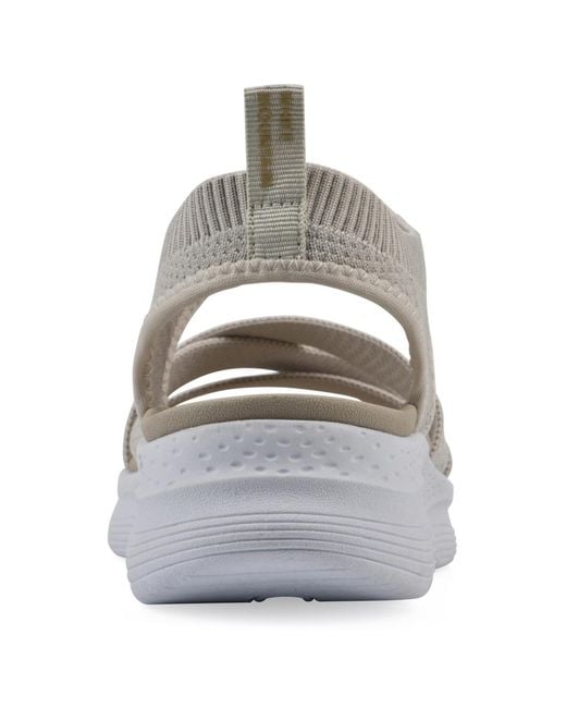 White Mountain Gray Charry Round Toe Flat Sandals
