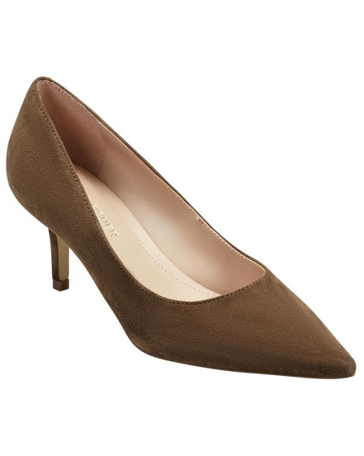 Marc Fisher Brown Alola Kitten Heel Pumps