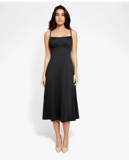 black dress shapewear VALENTINA SLEEVELESS PLUS SIZE LBD SHAPEWEAR DRESS – GRAVITAS