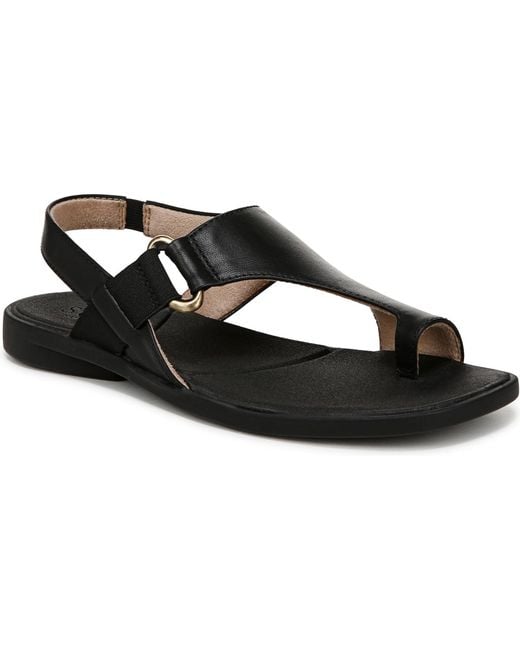 Naturalizer Black Freya Toe Loop Footbed Slingback Sandals