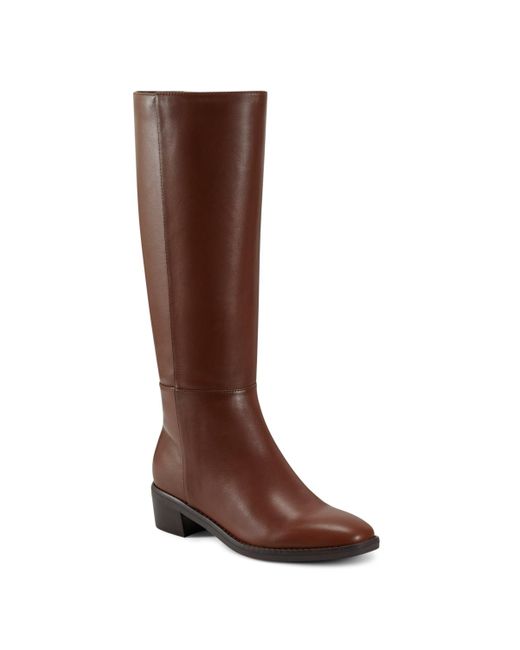 Brown | Knee-High Boots | Chunky, Flat & Leather Knee Boots | OFFICE