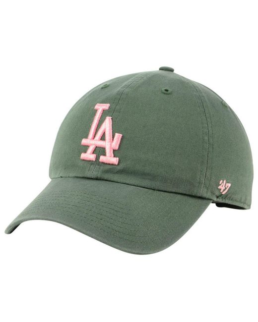 47 Brand Green Los Angeles Dodgers Moss Pink Clean Up Cap for men