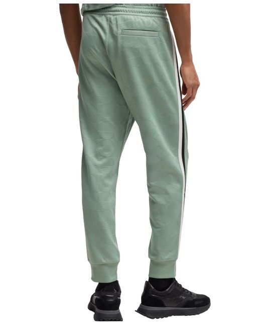 Boss Green Boss By Jacquard-woven Relaxed-fit Tracksuit Bottoms for men