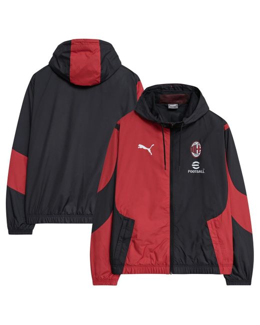 PUMA Red Ac Milan 2023/24 Pre-match Full-zip Hoodie Jacket for men