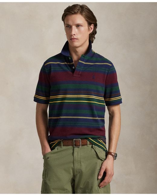 Polo Ralph Lauren Blue Classic-fit Striped Mesh Polo Shirt for men