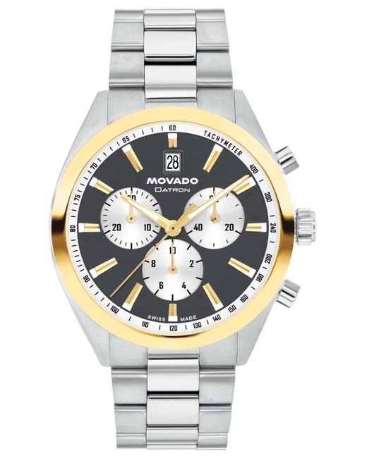 Movado Metallic Datron Swiss Quartz Chronograph Stainless-steel Watch for men