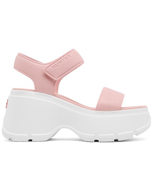 Hunter Pink Abel Square Toe Wedge Casual Sandals From Finish Line