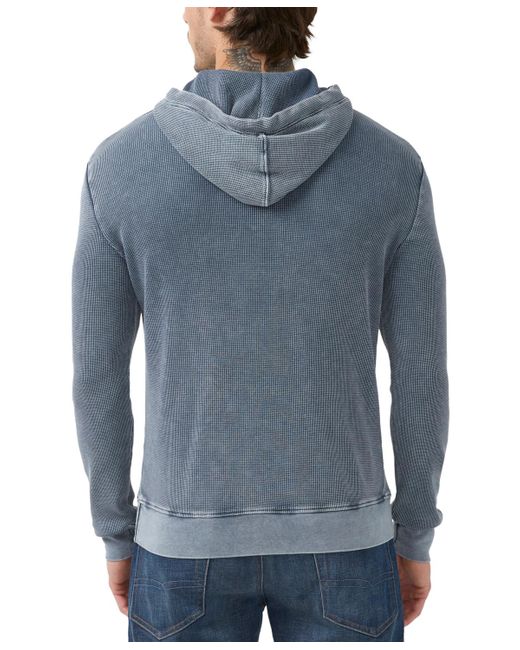 Buffalo David Bitton Blue Kisamo Relaxed Fit Pullover Hoodie for men