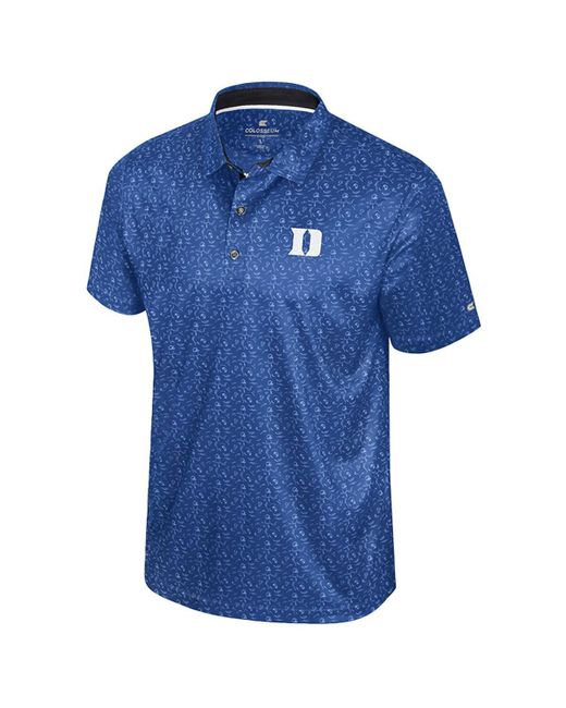 Colosseum Athletics Duke Blue Devils Football Print Polo Shirt for men