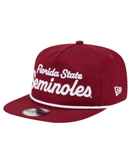 KTZ Red Florida State Seminoles Adventure Team Text Golfer Snapback Hat for men