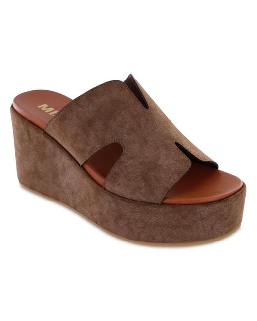 MIA Brown Reta Platform Wedge Sandals
