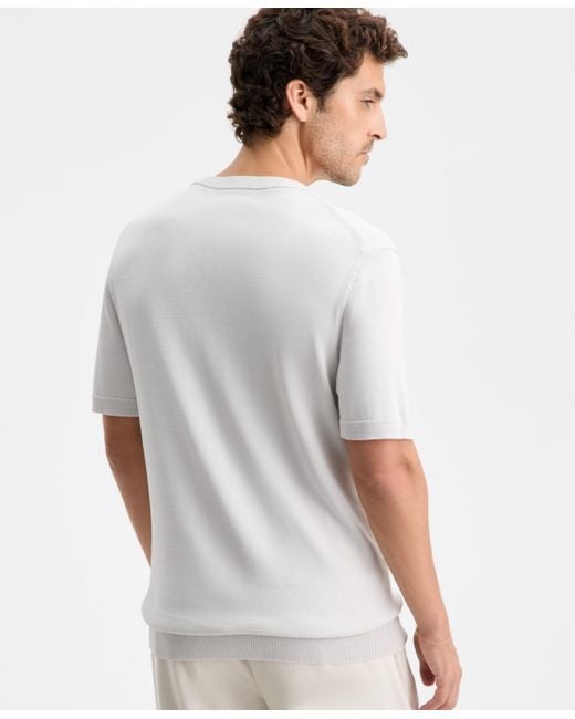 Alfani White Short-sleeve Seamless Sweater T-shirt for men