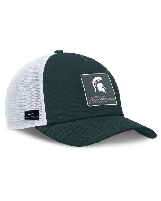 Nike Forest Green/white Michigan State Spartans 2025 On-field Rise Engineered Trucker Adjustable Hat for men