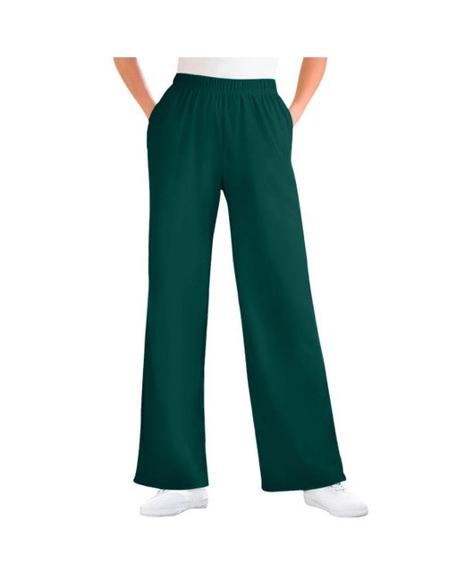 Woman Within Green Within Tall 7-day Knit Wide-leg Pant