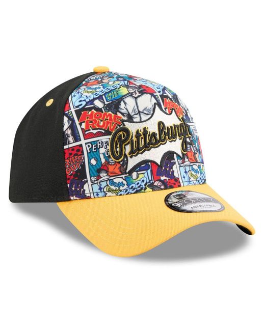KTZ Multicolor Black/gold Pittsburgh Pirates 2025 Mlb Diamond Hero Edition A-frame 9forty Adjustable Hat for men