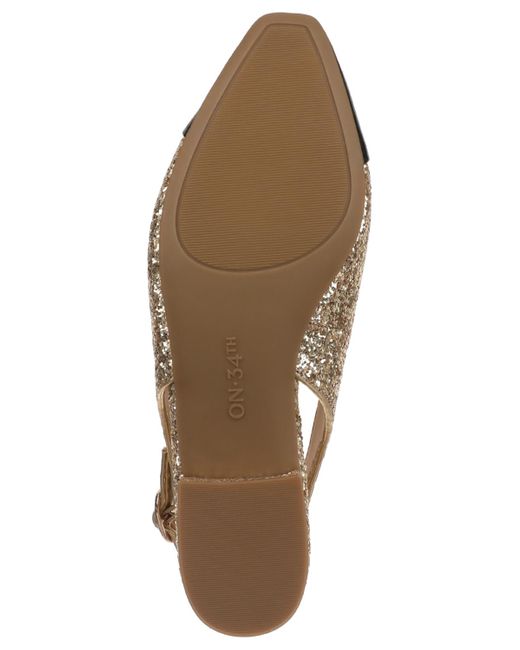 On 34th Brown Avril Capped-toe Slingback Flats