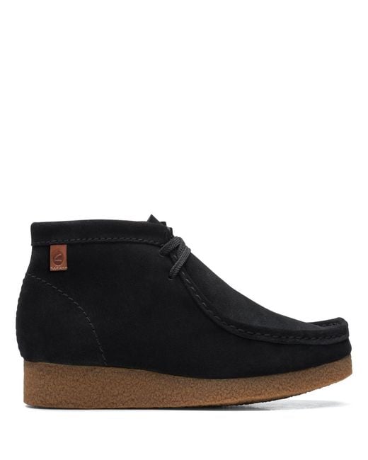 Clarks Black Shacre Suede Boots for men