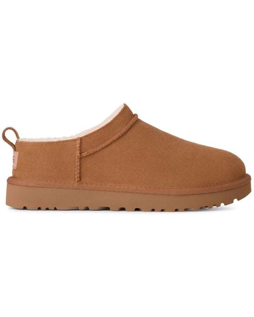 Ugg Brown Classic Micro Pull Tab Booties