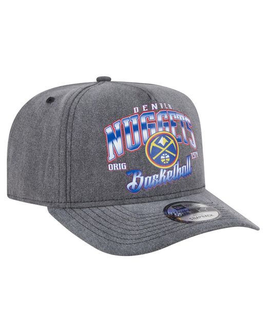KTZ Gray Denver nuggets Throwback Washed Pre-curved 9fifty Snapback Hat for men