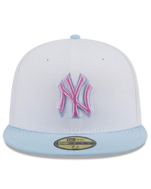 KTZ Blue New York Yankees Spring Color Basic Two-tone 59fifty Fitted Hat for men