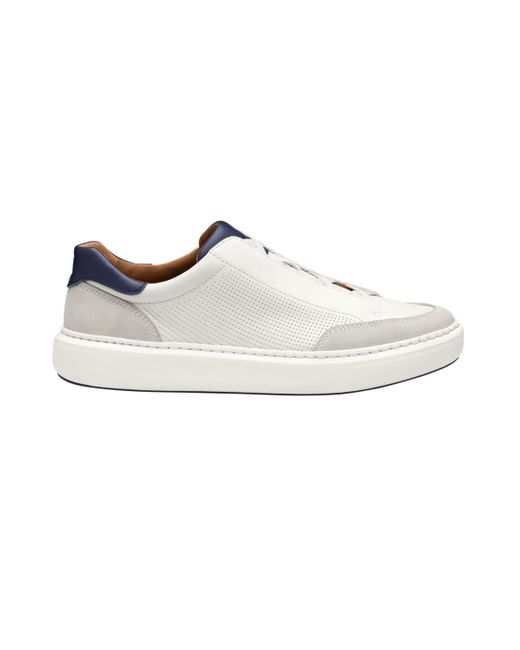 Johnston & Murphy White Anders Stretch Lace Up Shoes for men